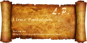 Lincz Pantaleon névjegykártya